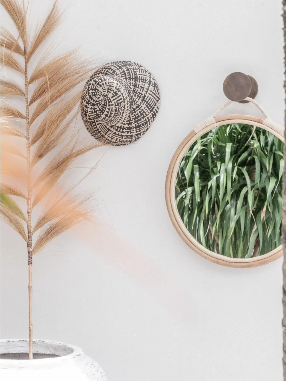 Rattan bamboo Wall Mirror
